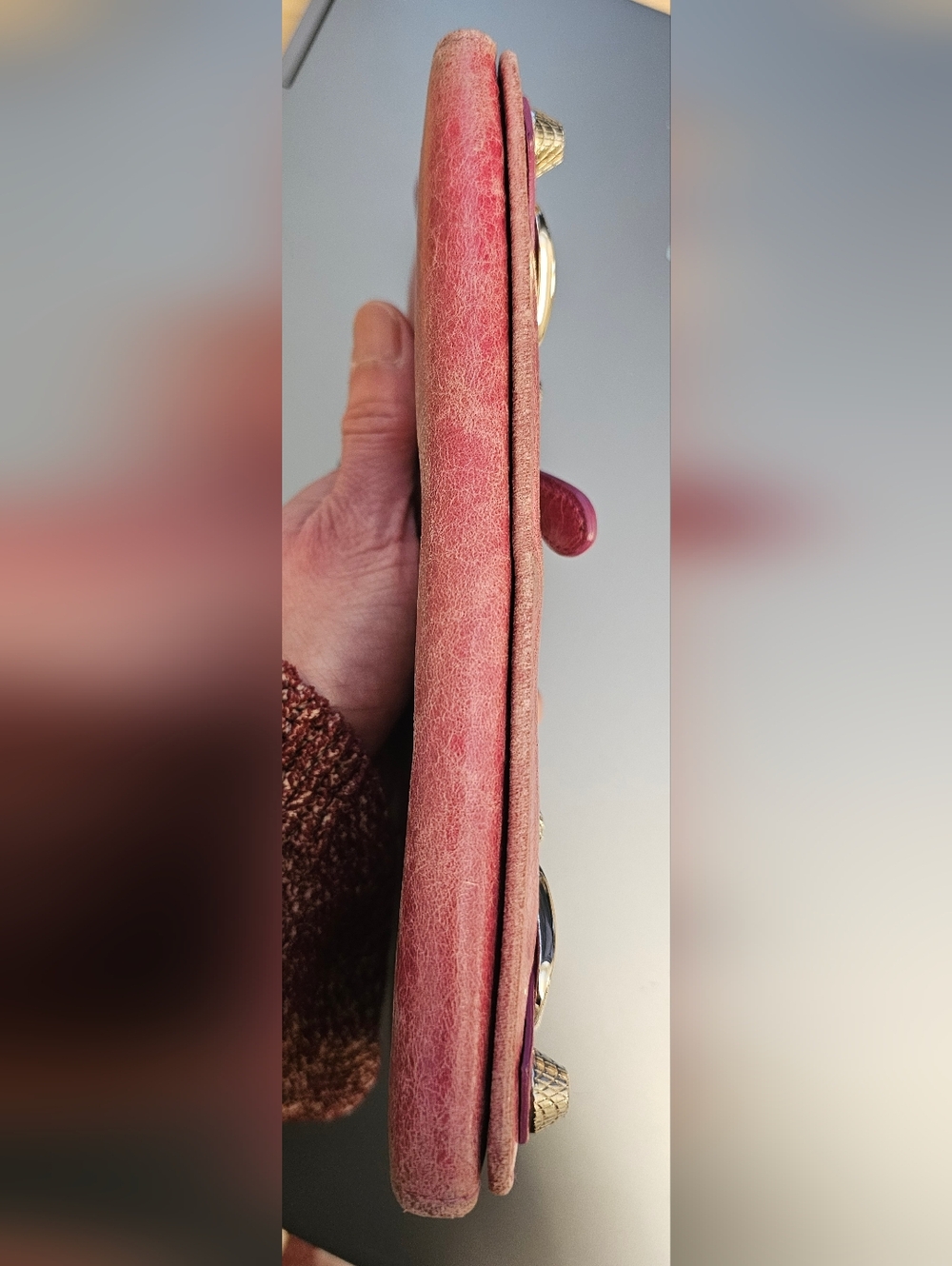 BALENCIAGA Pink Classic Moto Zip Around Long Wallet - Picture 4 of 11